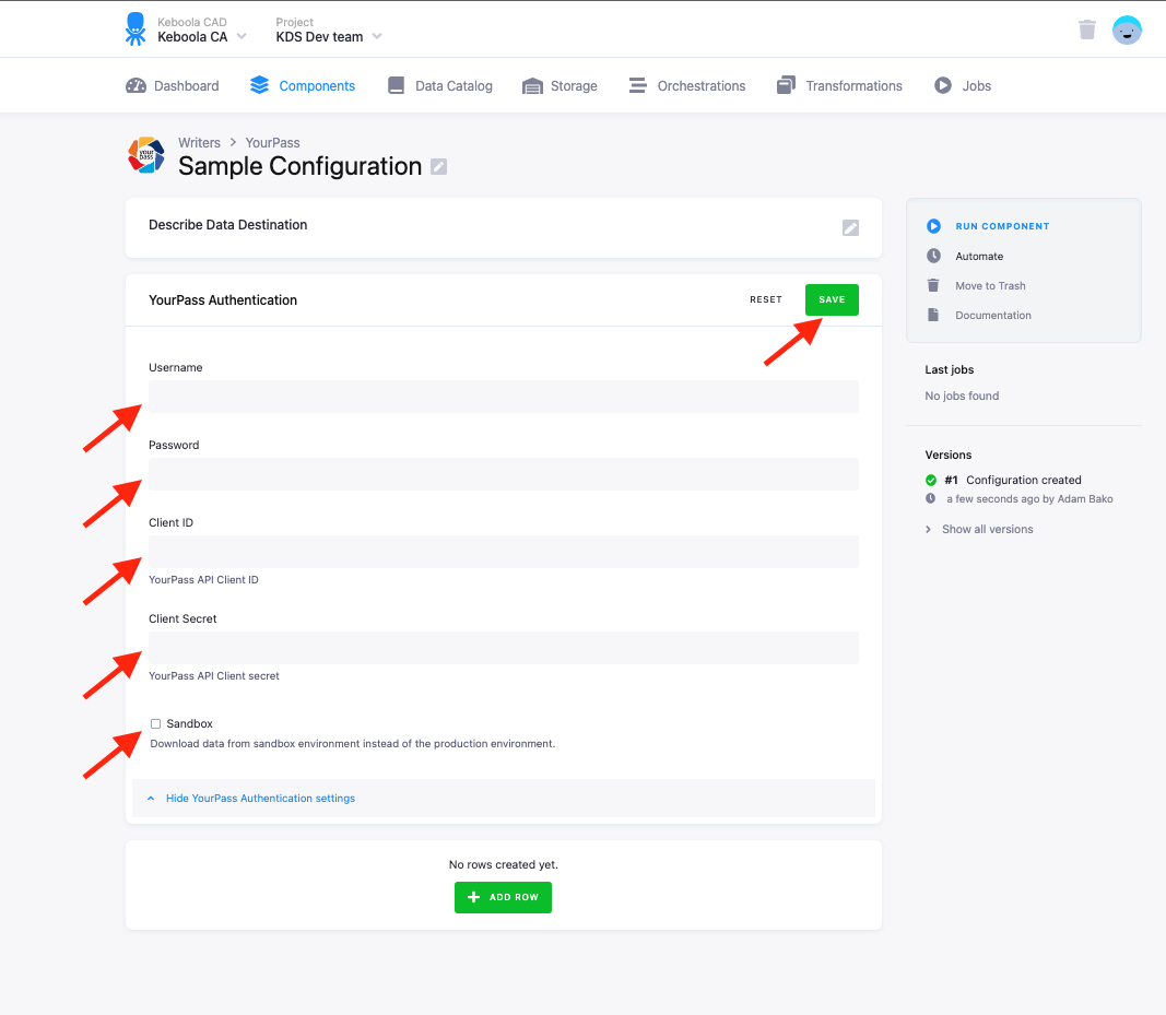Screenshot - YourPass authorization configuration