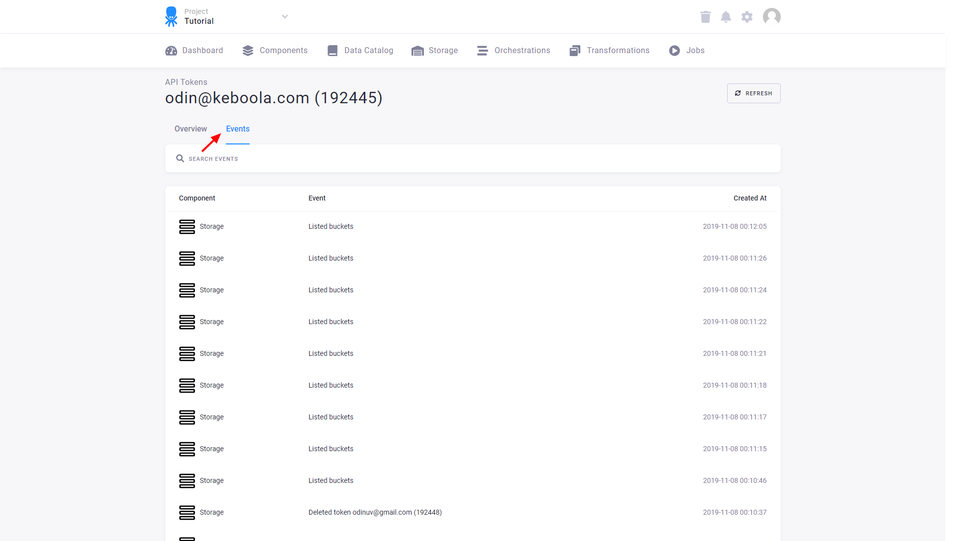 Screenshot - Token List